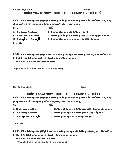 Kiểm tra 15 phút – môn Hình học Lớp 9 - Đề chẵn