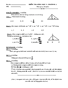 Kiểm tra Hình học 9 - Chương 1
