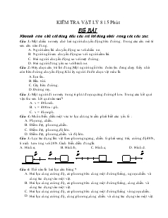 Kiểm tra vật lý 8 15 phút