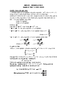 Phương trình bậc hai định lý Viet và ứng dụng