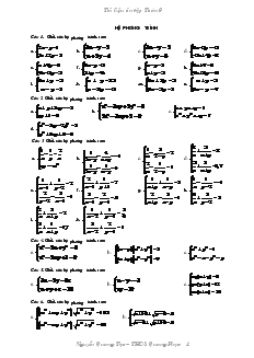 Tài liệu ôn tập Toán 9: Hệ phương trình