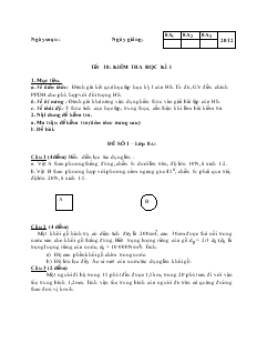 Tiết 18: Kiểm tra học kì 1