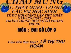 Tiết 21: Hàm số bậc nhất