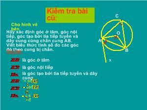 Tiết 44: Góc có đỉnh ở bên trong đường tròn. Góc có đỉnh ở bên ngoài đường tròn