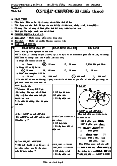 Tuần 17 Tiết 34: Ôn tập chương II (tiếp theo)