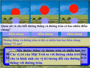 Bài giảng Hình 9 Vị trí tương đối của đương thẳng và đương tròn