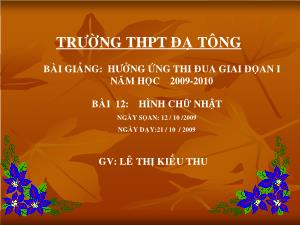 Bài giảng Hình học 8 Bài 12 Hình chữ nhật