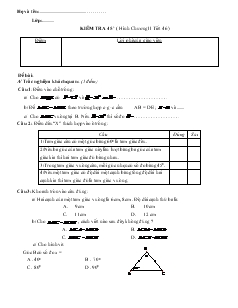 Bài giảng Môn toán lớp 6 - Kiểm tra 45 phút