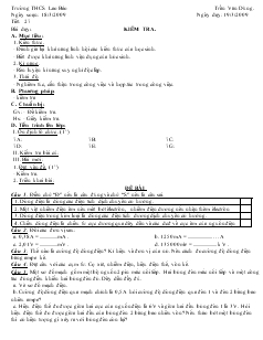 Bài giảng Môn Vật lý lớp 7 - Tiết 27 - Kiểm tra (tiết 3)