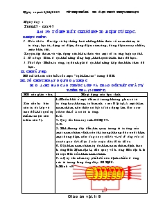 Bài giảng Môn Vật lý lớp 9 - Tuần 23 - Tiết 43 - Bài 39: Tổng kết chương II - Điện từ học