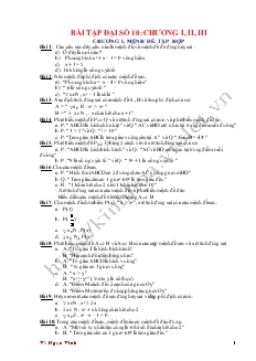 Bài tập đại số 10 chương I, II, III