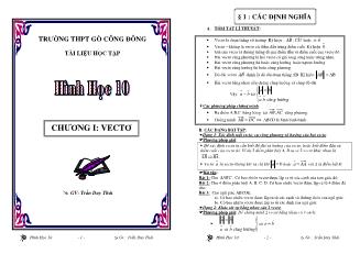 Bài tập Hình học 10 Chương I Vectơ