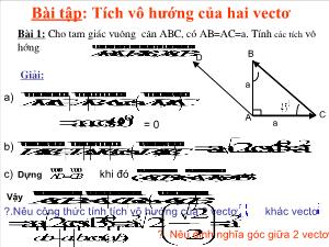 Bài tập Tích vô hướng của hai vectơ