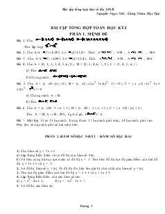 Bài tập tổng hợp đại số lớp 10 cơ bản