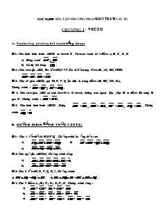 Các dạng bài tập -phương pháp giải toán vecto