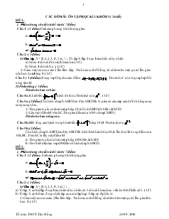 Các đề mẫu ôn tập học kì I khối 11 ( 16 đề)