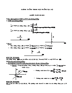 Chuyên đề Đường thẳng trong mặt phẳng tọa độ