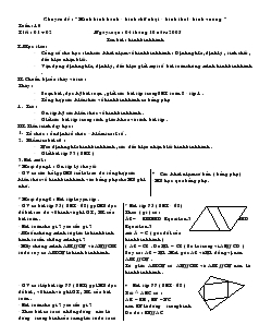 Chuyên đề Hình bình hành, hình chữ nhật, hình thoi, hình vuông - Tiết 1, 2