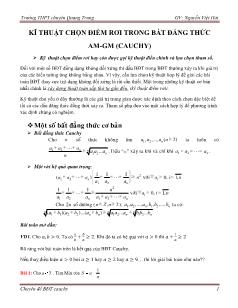 Chuyên đề Kĩ thuật chọn điểm rơi trong bất đẳng thức Am-Gm (cauchy)