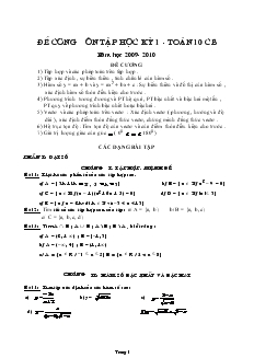 Đề cương ôn tập học kỳ 1 - Toán 10 cơ bản năm học 2009- 2010