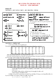 Đề cương ôn thi học kì II toán 10 năm 2009-2010