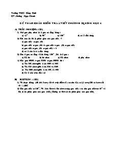 Đề kiểm tra 1 tiết Chương 2 Hình học 6 Trường THCS Đồng Khởi