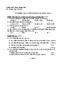 Đề kiểm tra 1 tiết Chương 2 Hình học 6 Trường THCS Khuỳnh Khương Ninh