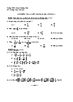 Đề kiểm tra 1 tiết Chương 3 Đại số 6 Trường THCS Khuỳnh Khương Ninh