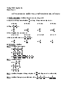 Đề kiểm tra 1 tiết Chương 3 Đại số 6 Trường THCS Nguyễn Du
