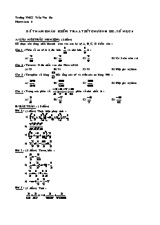 Đề kiểm tra 1 tiết Chương 3 Đại số 6 Trường THCS Trần Văn Ơn