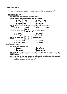 Đề kiểm tra 1 tiết Chương III Đại số Khối 9 Trường THCS Đức Trí
