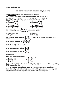 Đề kiểm tra 1 tiết Chương III Đại số Khối 9 Trường THCS Minh Đức