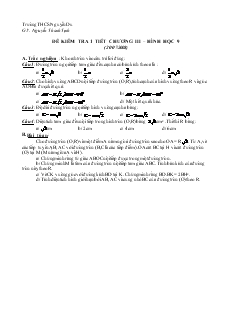 Đề kiểm tra 1 tiết Chương III Hình học Khối 9 Trường THCS Nguyễn Du