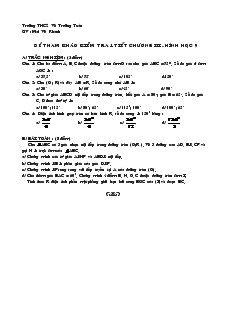 Đề kiểm tra 1 tiết Chương III Hình học Khối 9 Trường THCS Võ Trường Toản