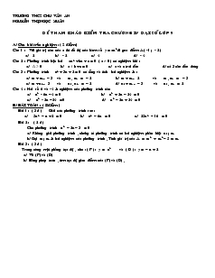 Đề kiểm tra 1 tiết Chương IV Đại số Khối 9 Trường THCS Chu Văn An