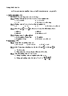 Đề kiểm tra 1 tiết Chương IV Đại số Khối 9 Trường THCS Đức Trí