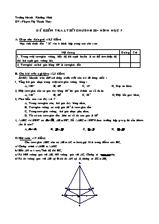 Đề kiểm tra Chương 2 Hình học 7 Trường THCS Khuỳnh Khương Ninh