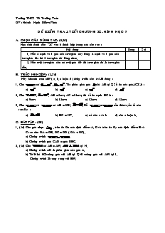 Đề kiểm tra Chương 2 Hình học 7 Trường THCS Võ Trường Toản