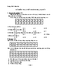 Đề kiểm tra Chương 3 Đại số 7 Trường THCS Minh Đức