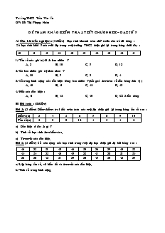 Đề kiểm tra Chương 3 Đại số 7 Trường THCS Trần Văn Ơn