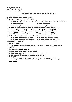 Đề kiểm tra Chương 3 Hình học 7 Trường THCS Đức Trí