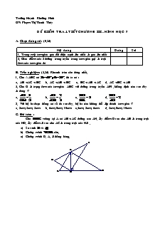 Đề kiểm tra Chương 3 Hình học 7 Trường THCS Khuỳnh Khương Ninh