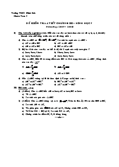 Đề kiểm tra Chương 3 Hình học 7 Trường THCS Minh Đức