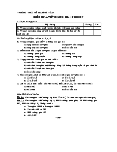 Đề kiểm tra Chương 3 Hình học 7 Trường THCS Võ Trường Toản