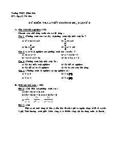 Đề kiểm tra Chương 3 môn Đại số Lớp 8 Trường THCS Minh Đức