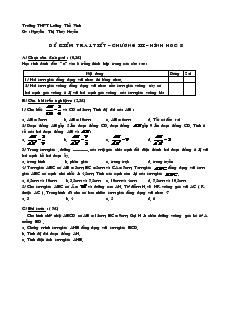 Đề kiểm tra Chương 3 môn Hình học Lớp 8 Trường THCS Lương Thế Vinh