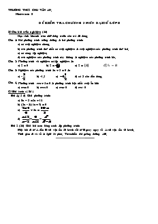 Đề kiểm tra Chương III môn Đại số Lớp 8 Trường THCS Chu Văn An