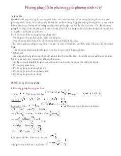 Đề tài Phương pháp đặt ẩn phụ trong giải phương trình vô tỷ
