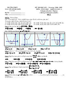 Đề thi học kì I – năm học 2006 - 2007 Nguyễn Đình Chiểu môn toán học - khối 10 ban A