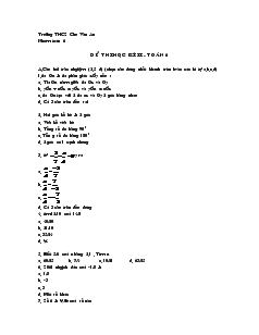 Đề thi Học kì II Toán 6 Trường THCS Chu Văn An
